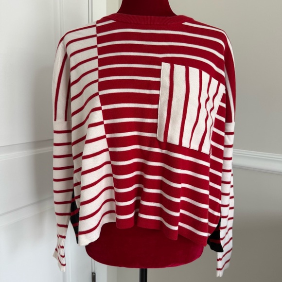 CAbi Style 5635 Vivian Pocket Pullover Two-toned Striped Sweater - Picture 2 of 13